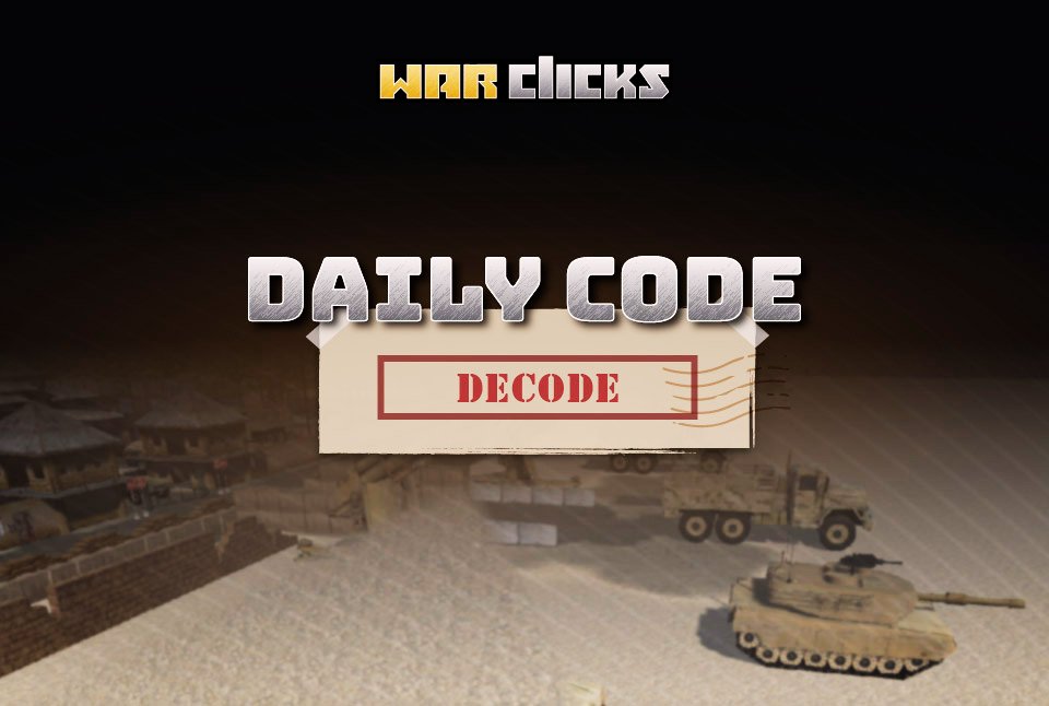 WarClicksGame's tweet photo. Make sure to claim free rewards EVERY DAY! 😉 Here's today's code/reward: DECODE Enjoy! :)
Warclicks #gaming #gamers #tanks #tankgames #browsergames #playtoday #whattoplaytoday https://t.co/wHkY4aW3Mr
