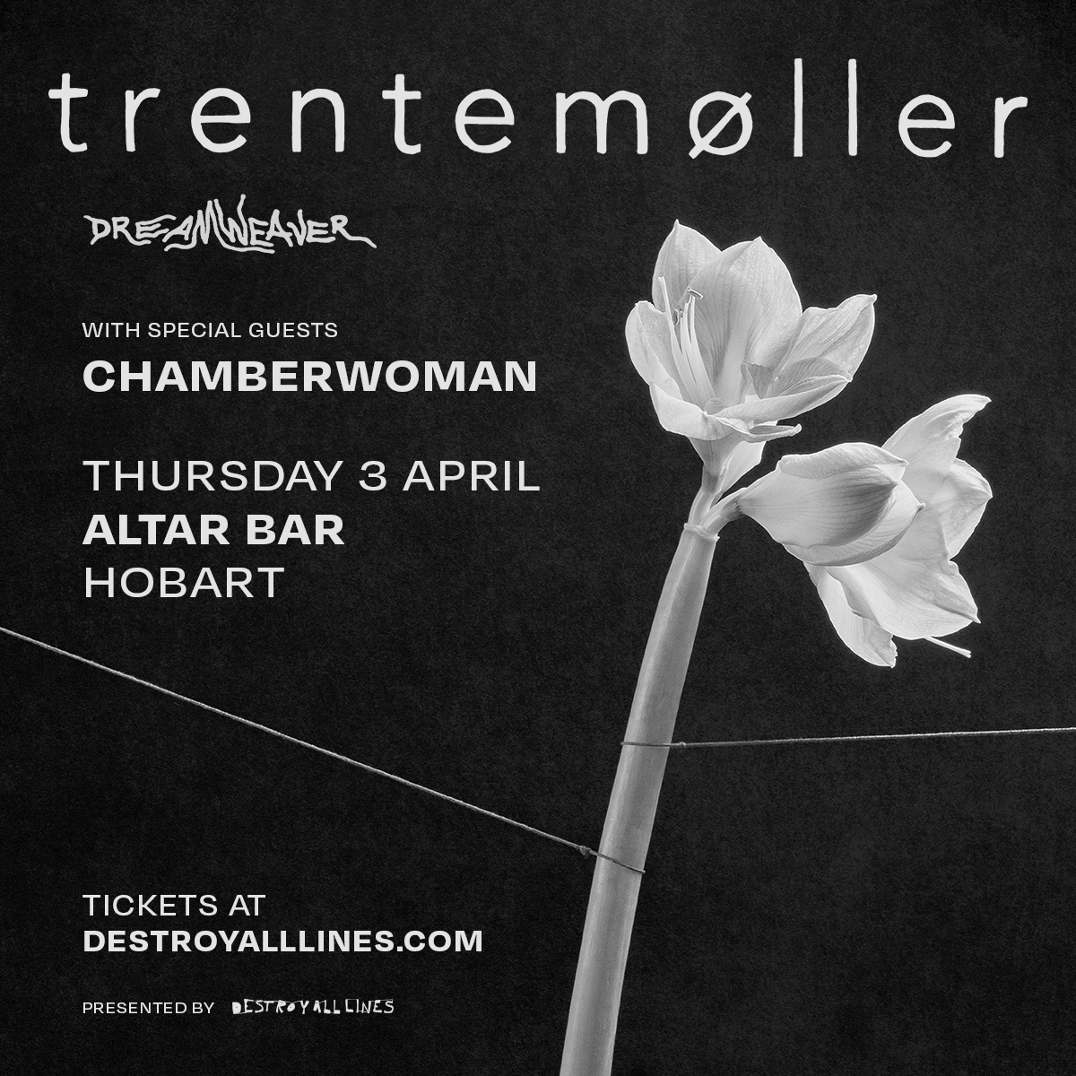 Copenhagen-based alternative/electronic mastermind Trentemøller is taking the stage in Hobart TOMORROW NIGHT! Catch his Dreamweaver Tour at Altar Bar with special guest Chamberwoman. Grab your tix now ⚡ bit.ly/3E33S0e