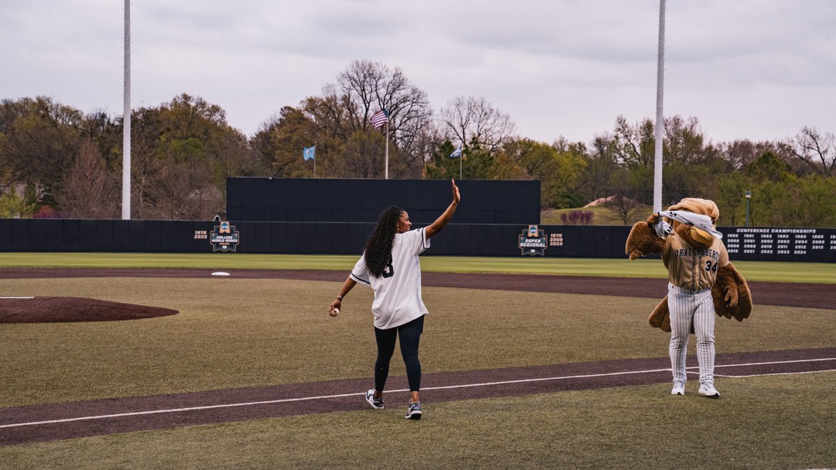 Throwing out the first pitch tonight for <a href="/ORUBaseball/">ORU Baseball</a> here we go! #ORUWBB