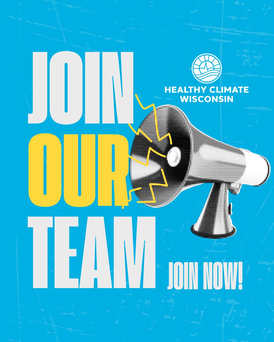 We're Hiring! Join Healthy Climate Wisconsin and help create climate justice solutions that protect health and promote wellness.

healthyclimatewi.org/work-with-us