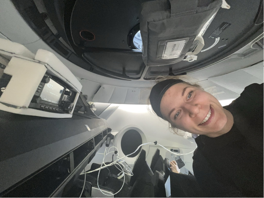 SpaceX's tweet photo. During their first day on-orbit, the @framonauts got to work on their research activities, including a study on how human cognition adapts to the spaceflight environment within the first few hours of reaching space.

Amateur Ham radio enthusiasts in Berlin and across Europe communicated with @rprogge as part of Fram2Ham.

The crew also completed the first initial @Starlink tests on-orbit!