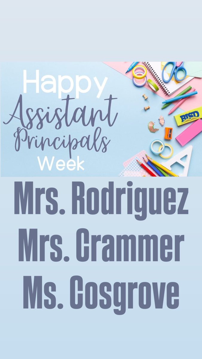 We are so lucky to have an incredible admin team. Wishing Mrs. Rodriguez, <a href="/MrsCrammer/">Mrs. Crammer</a>, Ms. Cosgrove an fabulous week!