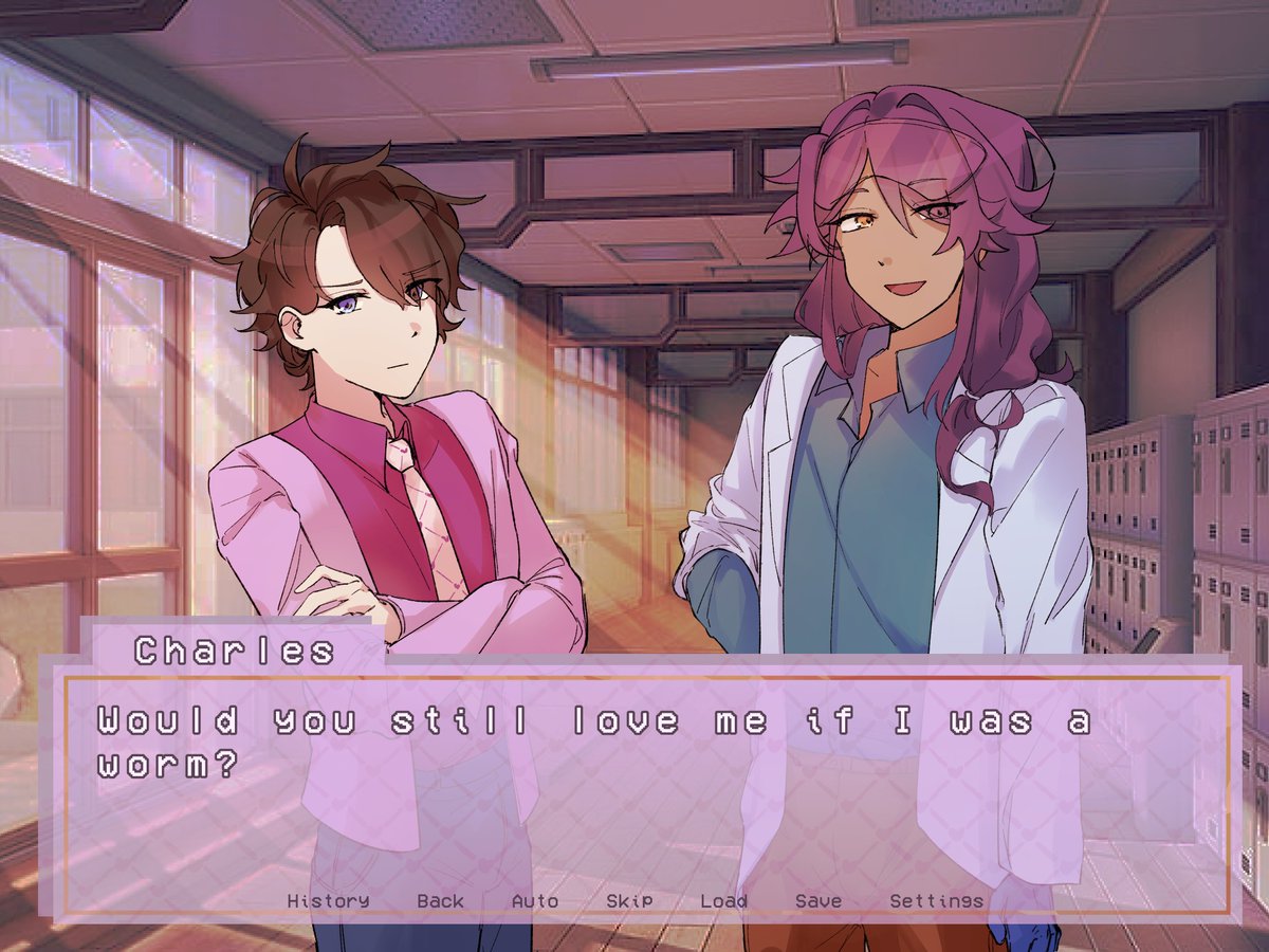 shira_ceres's tweet photo. Hi I made a super short little visual novel renpy game of @Dreaming_Myurin 's alt charwhit free to play from this link please give it a go :D
#drdt #danganronpadespairtime 

https://t.co/Lexo515DVV https://t.co/yMTNTPqtv6