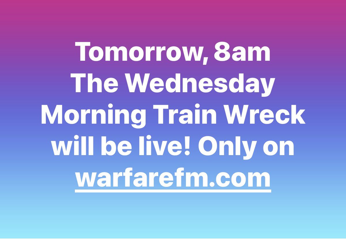 WarfareFm's tweet photo. The Wednesday Morning Train Wreck/ with Mark &amp; Jay #live365  #christanradio https://t.co/onmM1nvTan