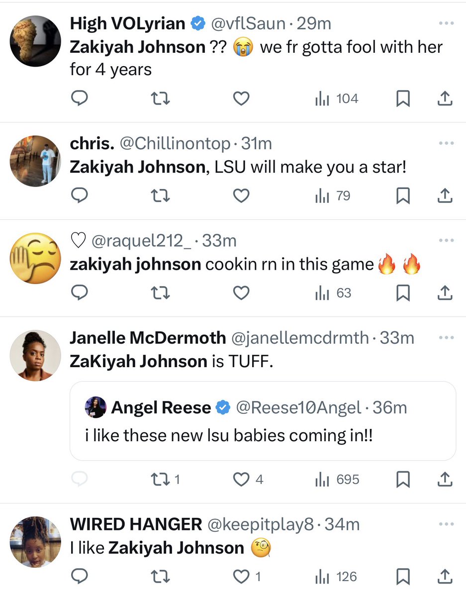 Sacred Heart Basketball (@valkyriesbball) on Twitter photo Just a few basketball fans weighing in on ZaKiyah Johnson’s first half in the <a href="/McDAAG/">McDonald's All American Games</a>! Just a few basketball fans weighing in on ZaKiyah Johnson’s first half in the <a href="/McDAAG/">McDonald's All American Games</a>!