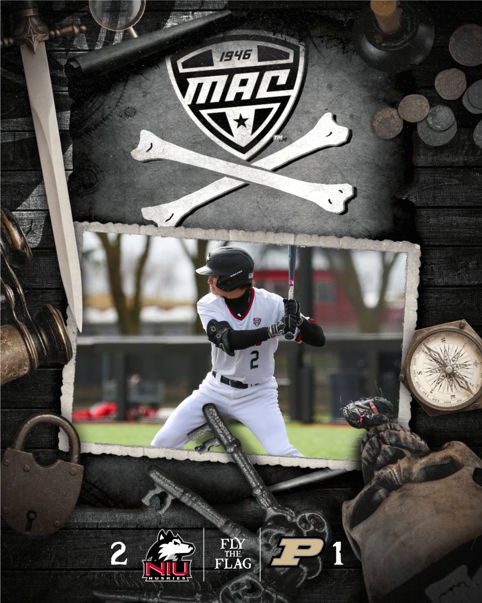 FLY IT, HUSKIES! 🏴‍☠️

Northern Illinois downs Purdue, 2-1, in West Lafayette for a B1G midweek victory! 

<a href="/NIU_Baseball/">NIU Baseball</a> | #MACtion