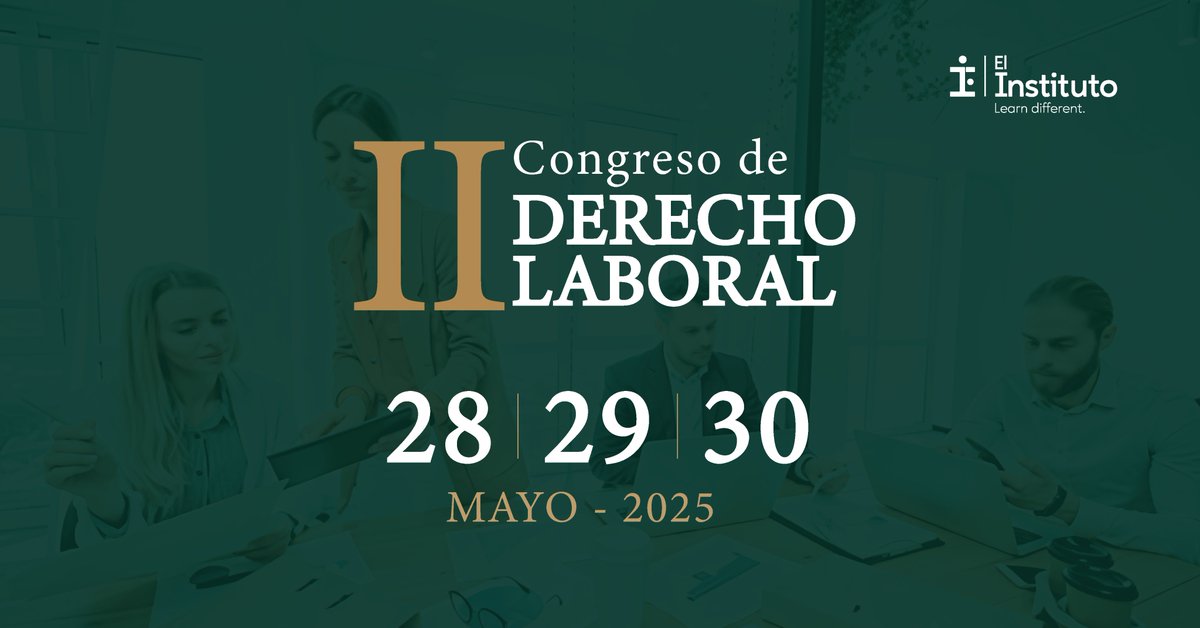elinstituto_io's tweet image. ¡Anunciamos el II Congreso de Derecho Laboral 2025! 

Únete los 28, 29 y 30 de mayo vía Zoom para debatir sobre temas clave como el contrato de trabajo, IA, compliance, salud mental y más. ¡No te lo pierdas!

#CongresoDerechoLaboral #DerechoLaboral2025 #TransformaciónLaboral