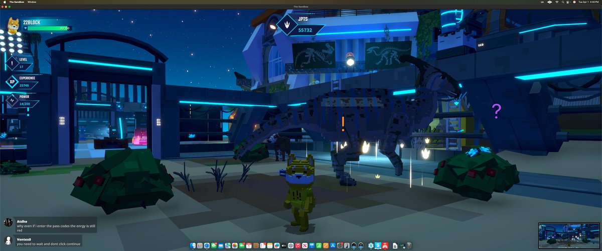 Caring for my Dinosaur in Jurassic World: Dinosaur Preserve in <a href="/TheSandboxGame/">The Sandbox</a> tsbga.me/TheSandbox #AlphaSeason5