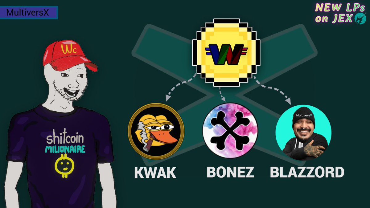 Woja_inu's tweet image. 💥GM MultiversX 💰NEW LPs on #JEX 👀💥
@PulsarMvX send 9900000 WOJAINU to 99 reactions
@kwak & @CryptoPittz & @BlazzordNFT
Shitcoin Millionaires Club is getting bigger 👀🔥🚀
#MultiversX #ChainUnity #EGLD #all4theChain