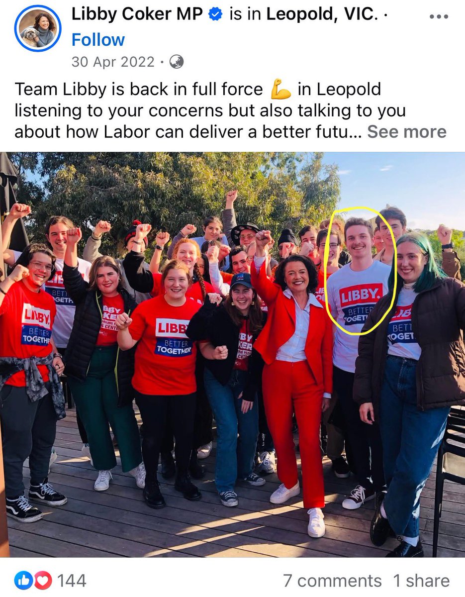 Today I discovered my former high school classmate Nicholas Geisler (Class of 2017) campaigning for the federal Labor Party seat of Corangamite. Completely stunned