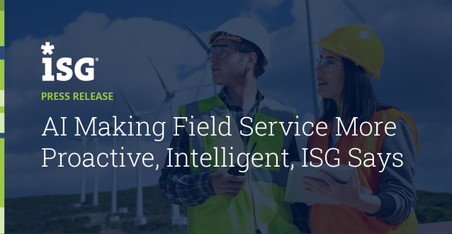 TonyCarriniFPT's tweet photo. ISG Software Research says a growing number of companies are adopting #AI and #machinelearning in field service management to optimize operations, improve customer experience and forecast maintenance needs. https://t.co/FjGbpz5xJ0 https://t.co/JCITqPUKfm