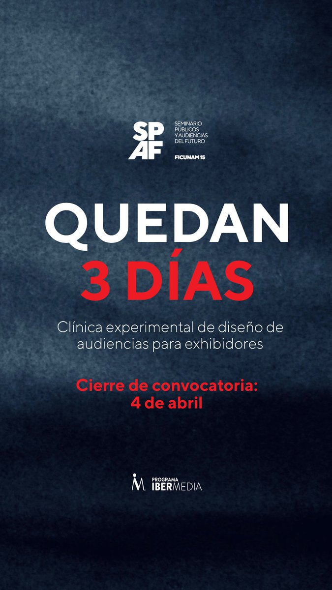 ¿Cómo conectar mejor con la audiencia? 🫶🏾

🔧 Un espacio práctico para explorar estrategias y repensar enfoques.

¡Cupos limitados, inscríbete ahora!
seminarioelpublicodelfuturo.com #FICUNAM15 ⌛️