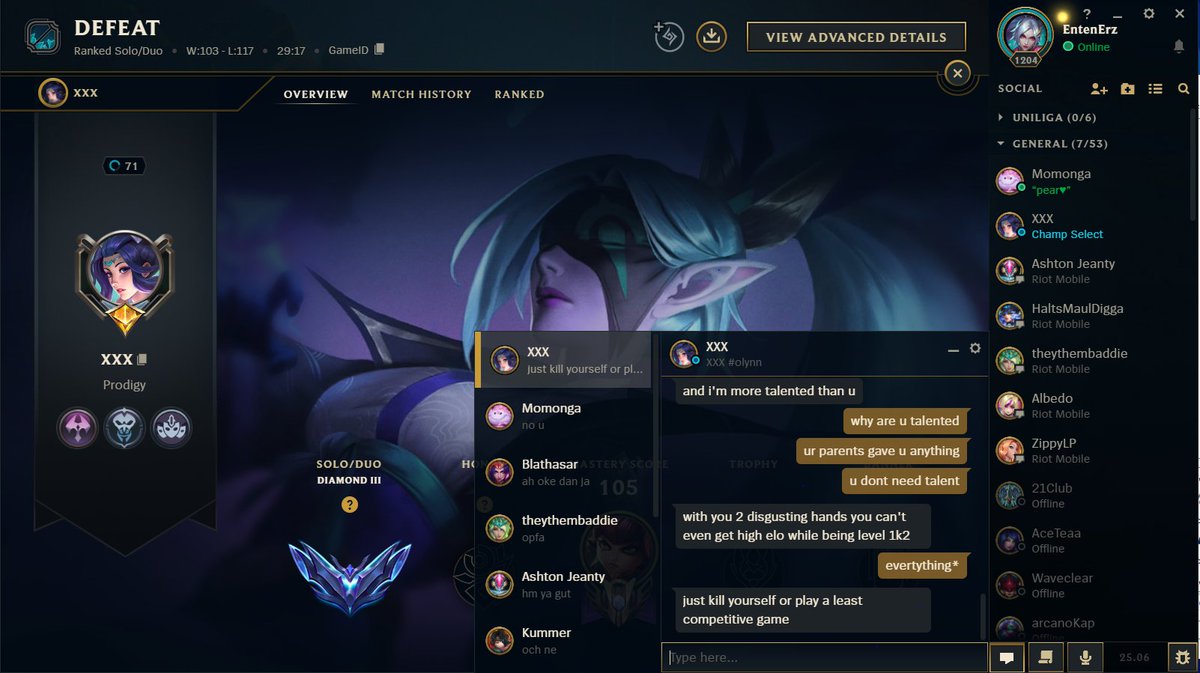 Entenerz's tweet photo. Hatte mal wieder Spaß auf der Kluft
@RiotSupportDACH 
Leider von einem vermutlich gekauften Account komplett beleidigt was echt nicht sein muss :) https://t.co/Zi9HB8Ir1h