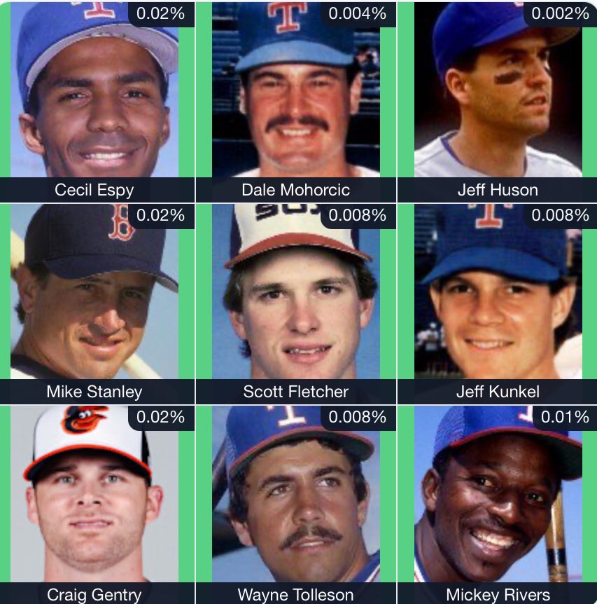 Ron_Washstache's tweet photo. Find a more obscure immaculate grid of Ranger greats than this! I bet these guys could. @TepidP @scottrlucas @SeanCBass @NewbergReport https://t.co/01S3GdOXxP