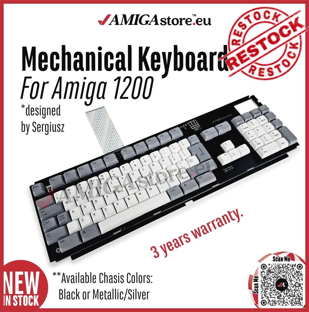 AMIGAstore's tweet photo. RESTOCK‼️
Mechanical Keyboard for the Commodore A1200
Designed by Sergiusz
https://t.co/vvXBcCdv0N ↖️
Don’t Trust Imitators! We are https://t.co/OnbPVs8YYq™
Your trusted #AMIGA_store
3 years warranty
The A1200 Metal Keyboard is available now & in stock for immediate shipping https://t.co/PREBzBjzat