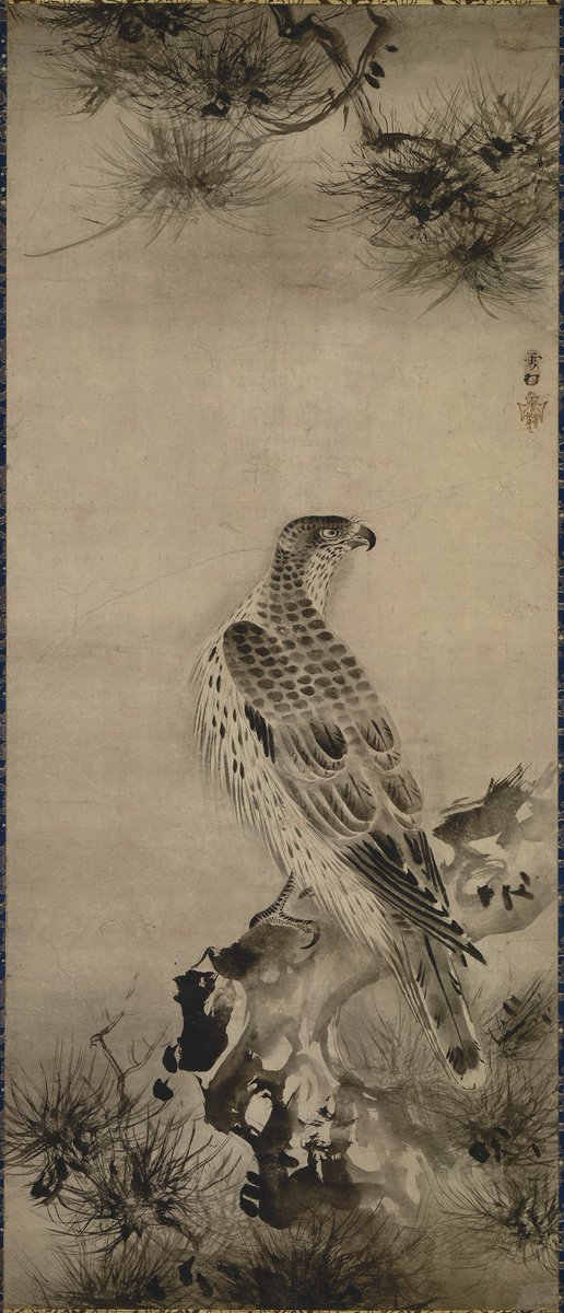 【真作】【複製】掛軸　雪村周継　工芸画　松鷹図　室町時代後期　名品　P25 真作】【複製】掛軸 雪村周継 工芸画 松鷹図 室町時代後期 名品
