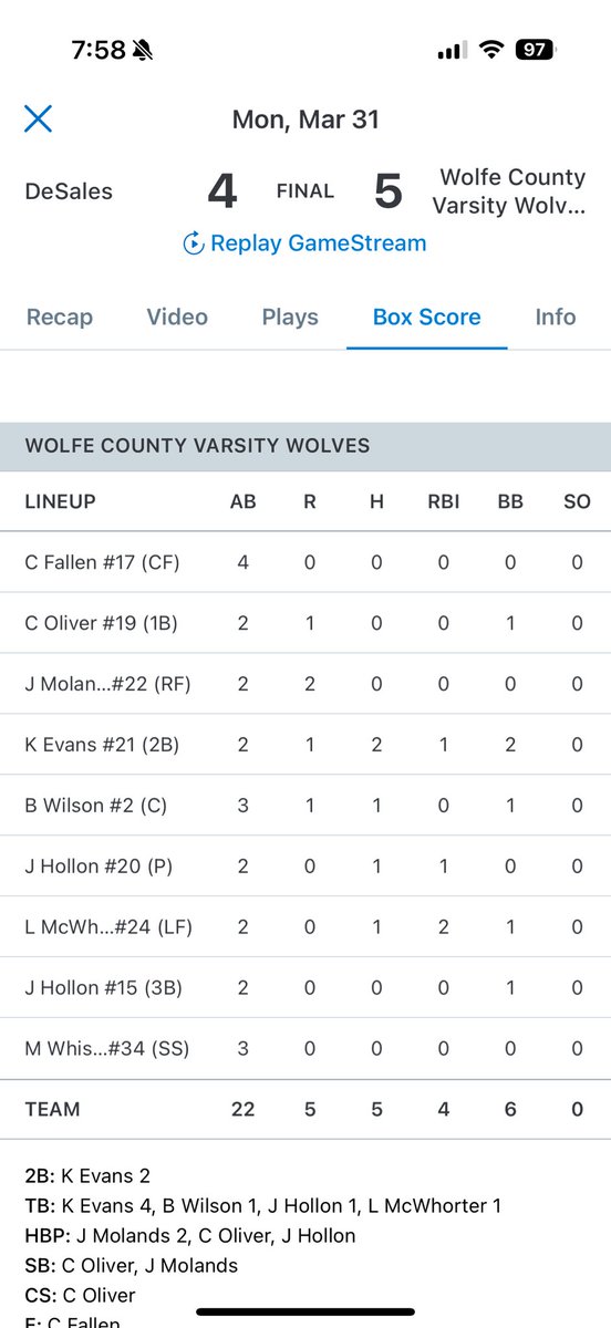 Wolfe County Wolves Baseball tweet media