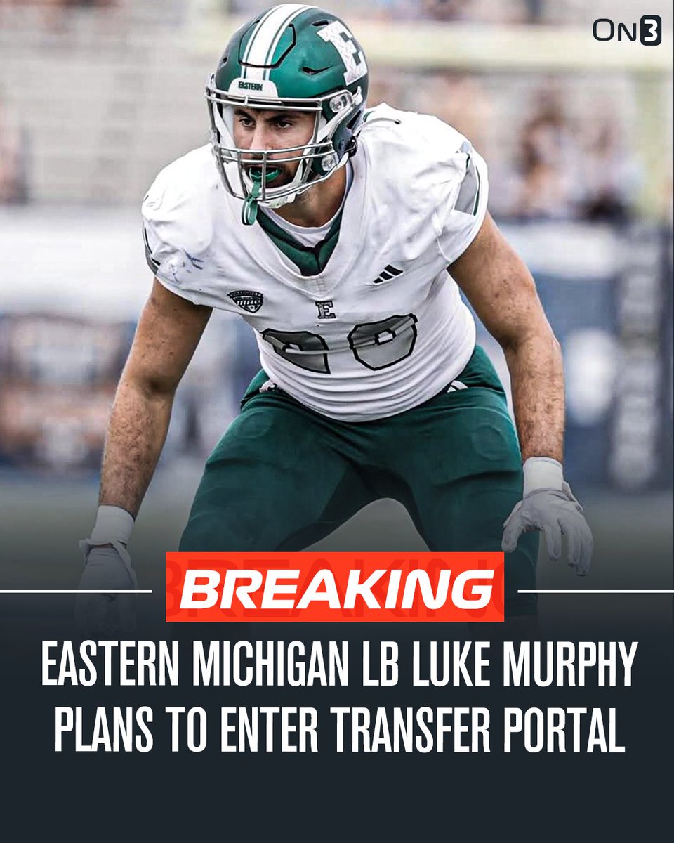 Transfer Portal (@transferportal_) on Twitter photo NEW: EMU LB Luke Murphy plans to enter the NCAA transfer portal, <a href="/Hayesfawcett3/">Hayes Fawcett</a> reports.
Murphy totaled 94 tackles this season.
on3.com/transfer-porta… NEW: EMU LB Luke Murphy plans to enter the NCAA transfer portal, <a href="/Hayesfawcett3/">Hayes Fawcett</a> reports.
Murphy totaled 94 tackles this season.
on3.com/transfer-porta…