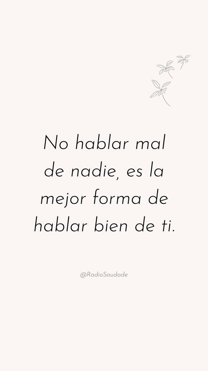 No hablar mal de nadie…