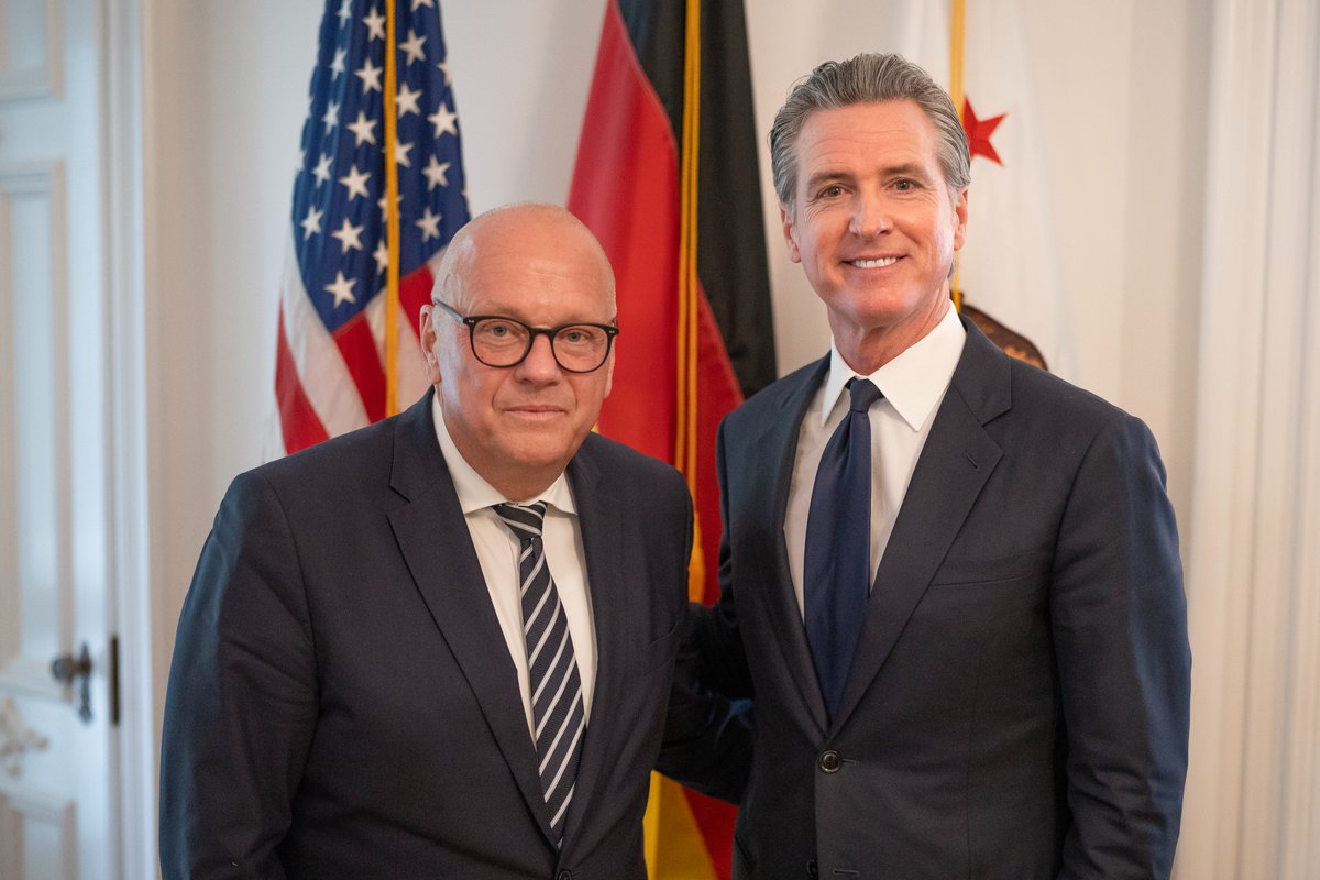 Grateful to meet with <a href="/GermanAmbUSA/">Jens Hanefeld</a> Andreas Michaelis to further strengthen California's strong ties with Germany.

As one of California’s long-standing partners on climate and trade, we need to continue to build on — not endanger — our relationship.