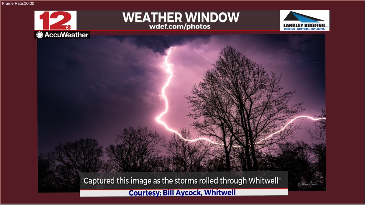 wdefnews12's tweet photo. Thanks to @WDEFNews12 viewer Bill Aycock from Whitwell for a great #lightning snapshot from last week's thunderstorms, Tuesday's @LangleyRoofing #WeatherWindow #PictureOfTheDay.
Got #weatherpix to share? Go to https://t.co/gTF3zAOcwa https://t.co/8ds9dCGqoD