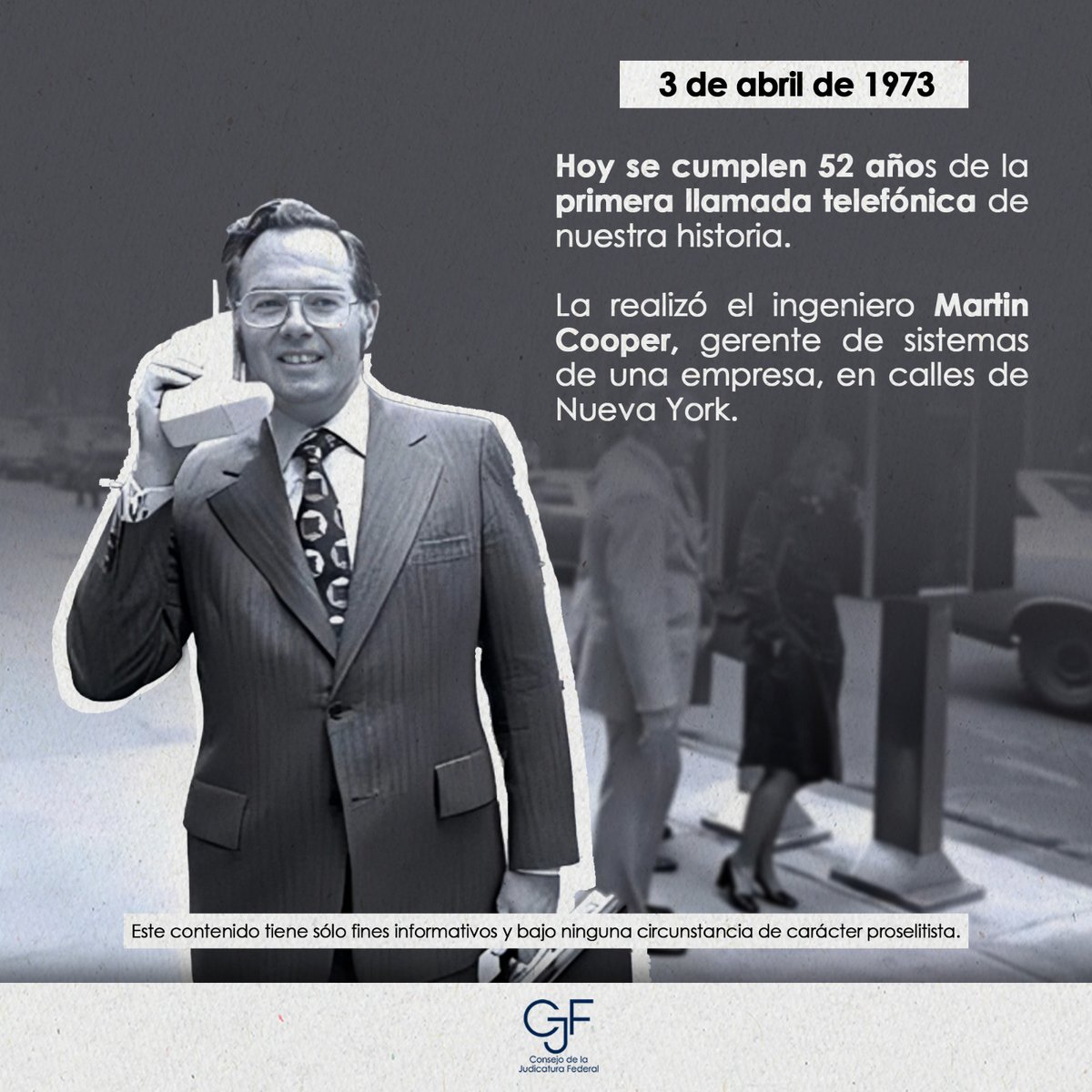 Hoy se cumplen 52 años de la primera llamada telefónica 📞, un avance que sentó las bases de la conectividad moderna 📱.