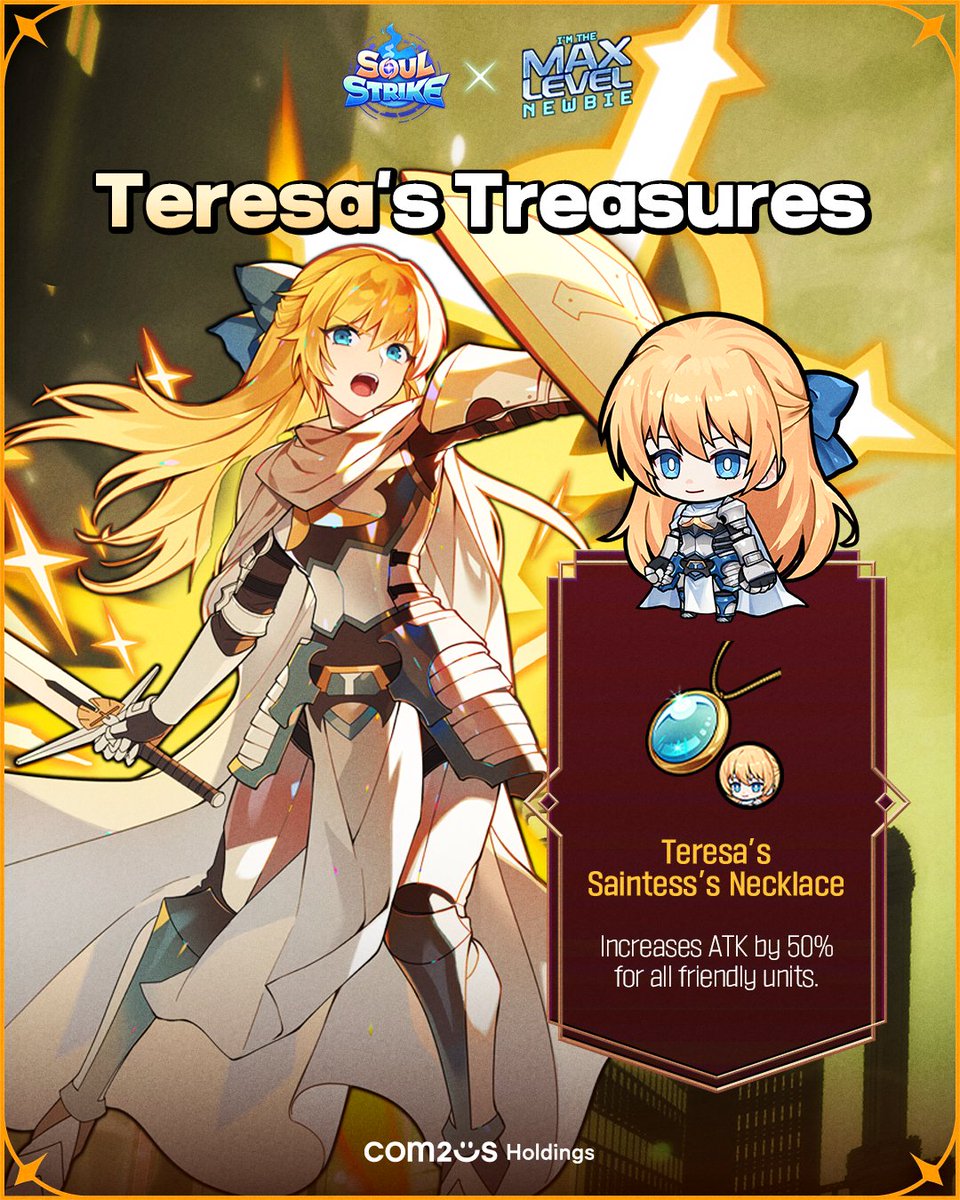 SoulStrike_EN's tweet photo. 💎Teresa’s Treasures Await! ✨
Love its effect? Repost to share the hype! 🔄
Unlock its true potential in-game—try it now!🔥
📲https://t.co/QXJpbFlENr
#SoulStrike #Crossover #Max_Level_Newbie #Webtoon #Character #Art #Anime #gamedev https://t.co/KrXur6LZCR