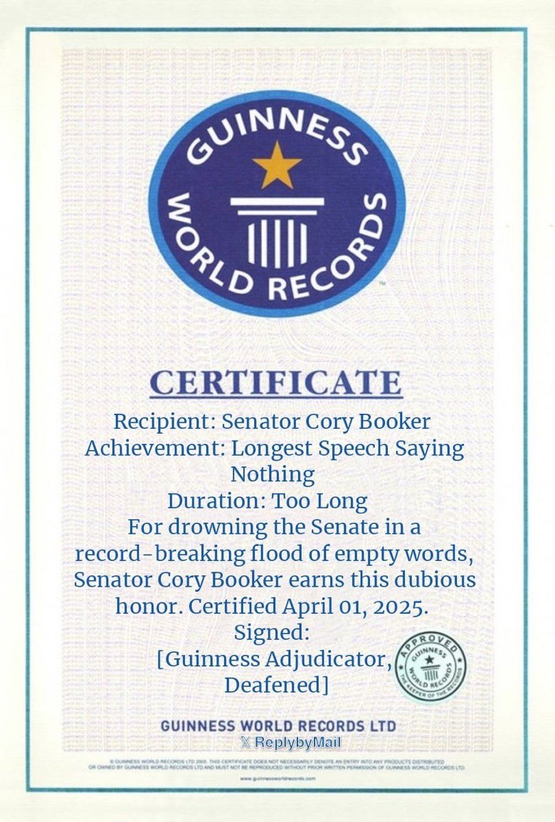 Congrats <a href="/CoryBooker/">Cory Booker</a>