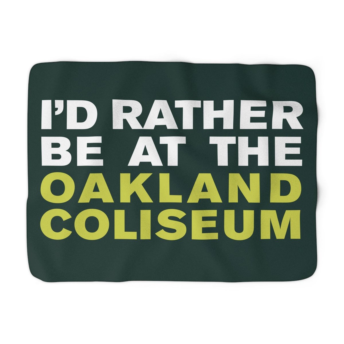 LastDiveBar's tweet photo. I’d Rather Be At The Oakland Coliseum Sherpa blanket and black trucker hat added to the collection. 

That line has never been more evidently clear. 

🏟️: https://t.co/8p9lEQw3he