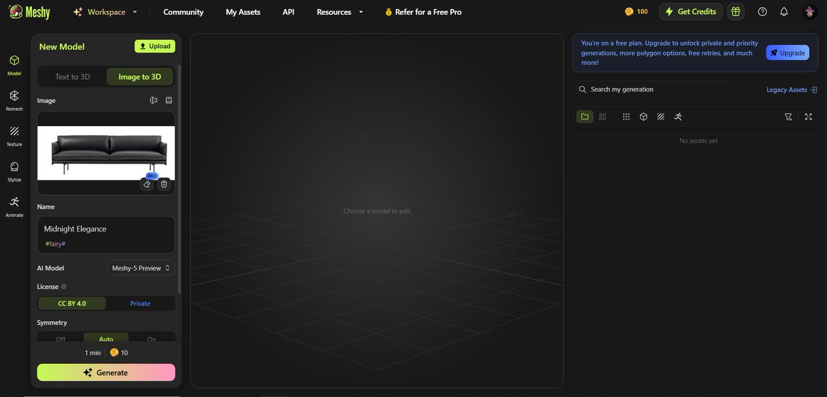 Observe61128581's tweet photo. AI Starter Kit course:
As an architect, we always look for the fastest way to create models and in the revolution of AI era, I've used Meshy- AI online tool- to create a 3d model for a furniture piece from an image based prompt. 
#ALX_AI #Meshy https://t.co/AOARtNvM37