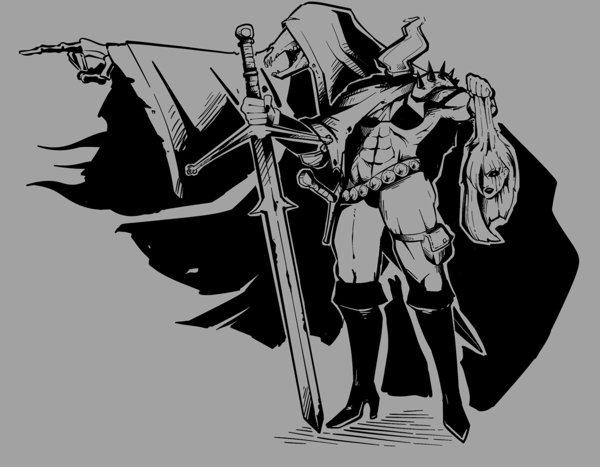 DCheese404's tweet photo. Concepts for a dark fantasy Dullahan character I did way back https://t.co/ijsYeOt2wD