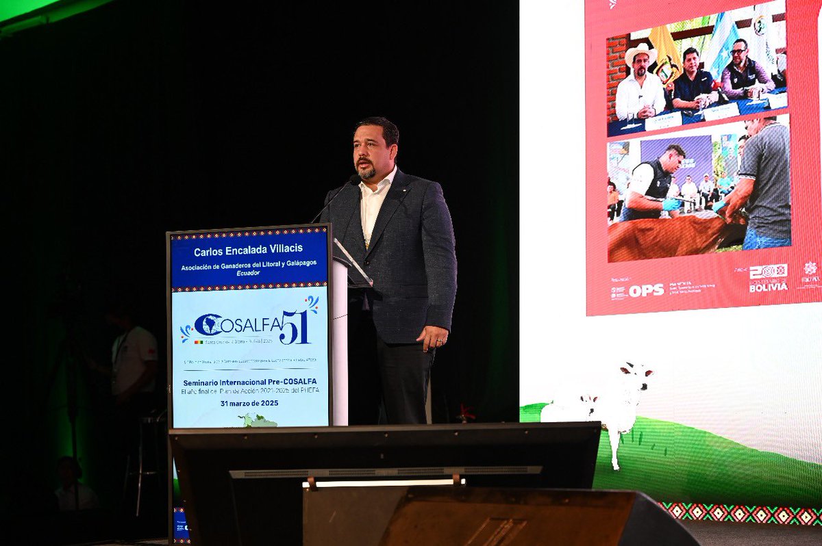 🤝 Junto a la <a href="/aglyg/">Asociación de Ganaderos del Litoral y Galápagos</a> participamos en el Seminario Internacional Pre-COSALFA donde abordamos la prevención y control de fiebre aftosa por parte del sector ganadero; así como, la evaluación del riesgo para el cambio de estatus en🇪🇨. 

✅ Trabajamos en alianza con <a href="/panaftosa_inf/">PANAFTOSA-OPS/OMS</a>.