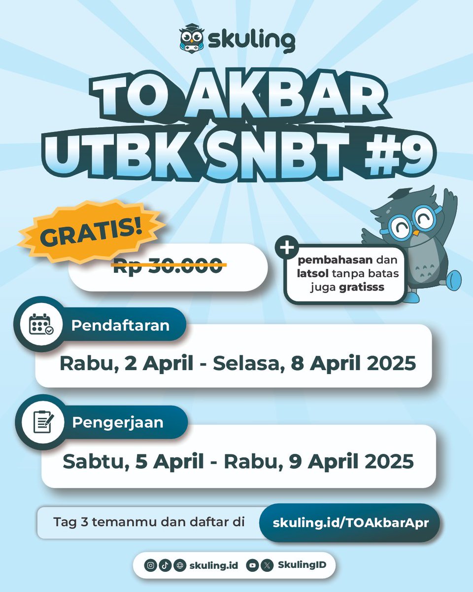 Skuling | Latsol & TO SNBT, TKA, Kedinasan tweet media