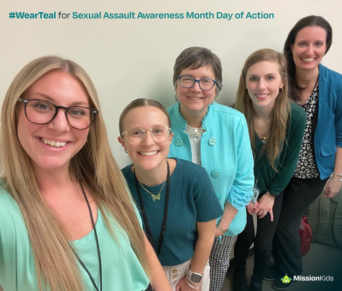MissionKidsCAC's tweet image. Today, we wore teal for the #SAAM2025 Day of Action—a powerful reminder that survivors are seen, heard, BELIEVED, and never alone. 💙

At Mission Kids, we stand with every survivor. 
#SexualAssaultAwarenessMonth #OurMissionIsKids