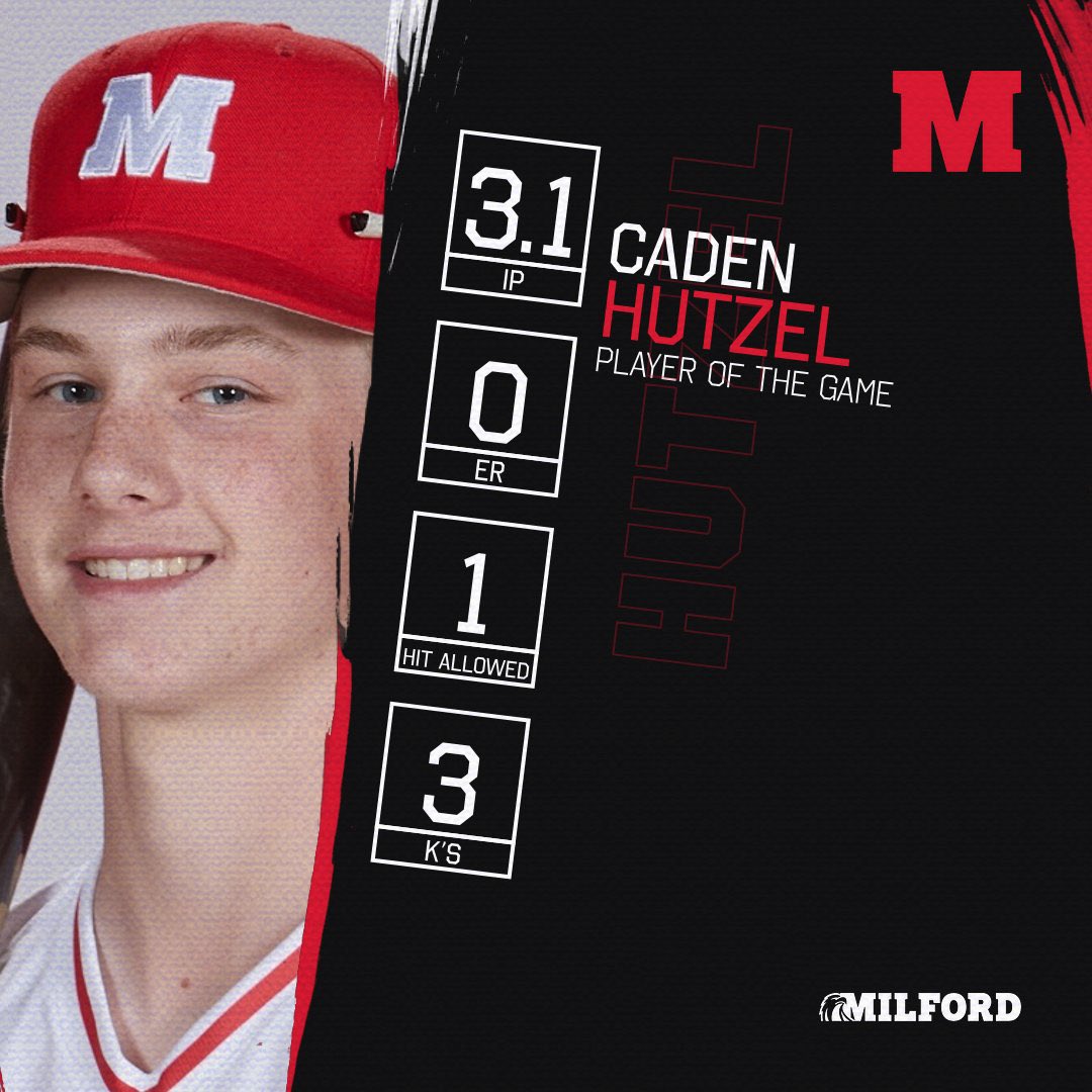 Milford_Eagles's tweet photo. These two were lights 💡 out on the mound tonight!! Junior Caden Hutzel &amp; Sophomore Jackson Slusher combined for a 7 inning, 1-hit shutout of McNick en route to a 8-0 win! These guys were dealing!! 💨 🔥⚾️

@asifshah1421 @clersunsports @mlaughman @BConnellysports @JWeberSports https://t.co/kxS9JZGG0c
