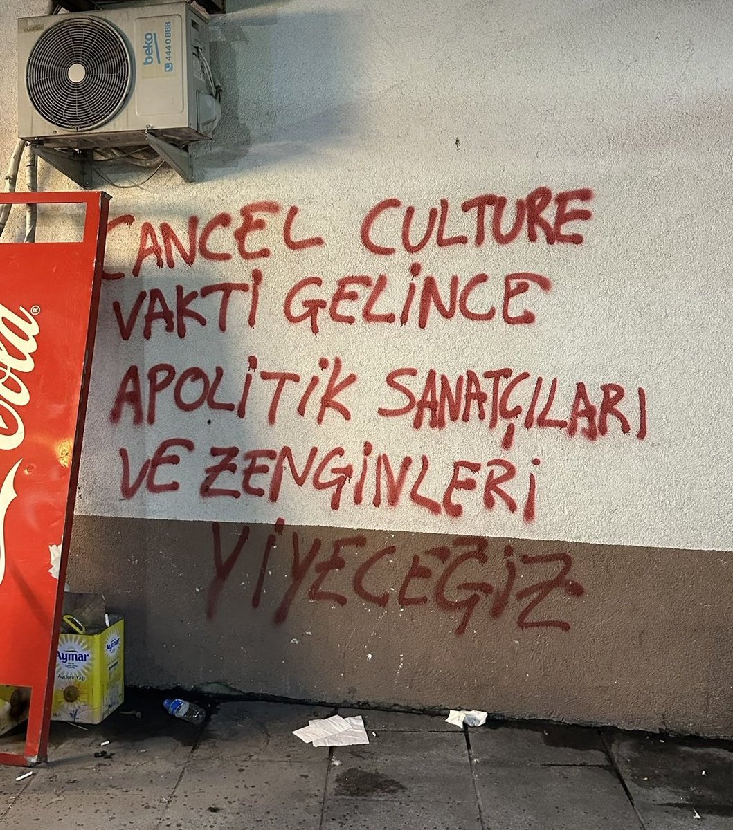 GraffitiRadical's tweet photo. “When the time comes for cancel culture, we will eat apolitical artists and the rich.”
Seen in istanbul Turkey https://t.co/11IKloAtIf