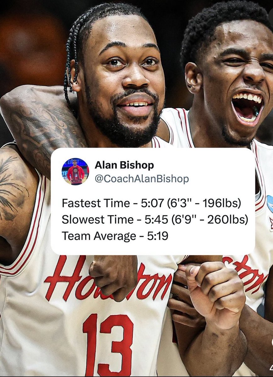 Huge data for the age old could LeBron break 5min in a mile debate. ( He is 6’9 250lbs ) 

Maybe he could at this college basketball team age but right now I say no chance!