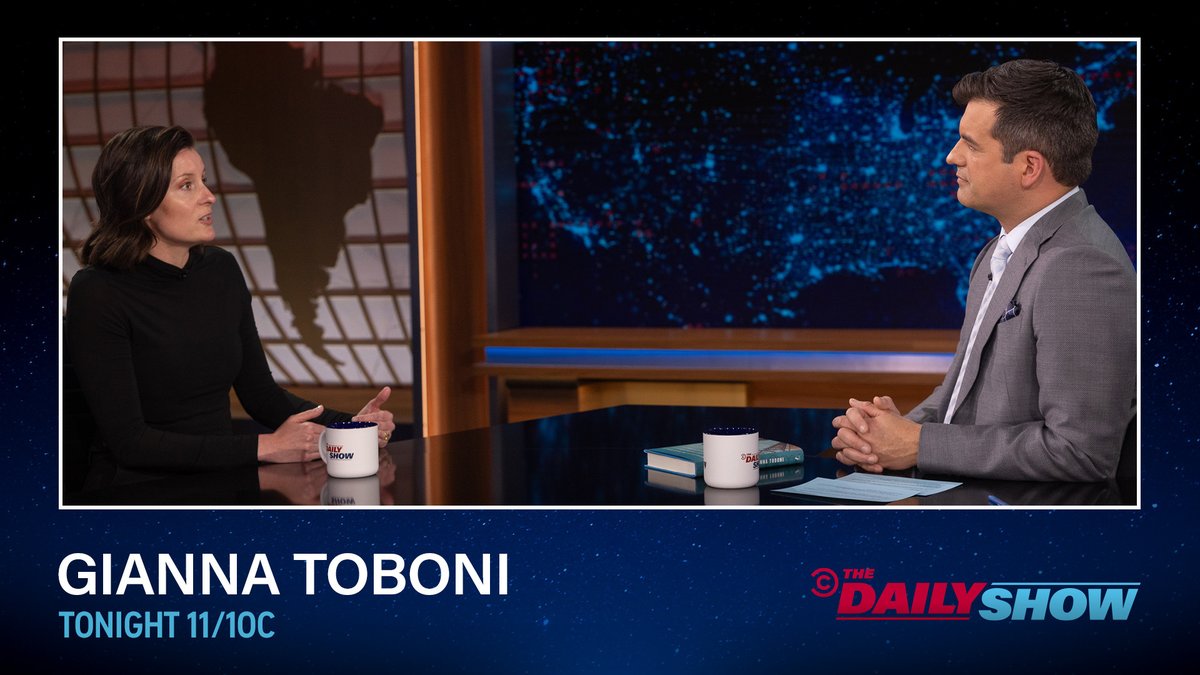The Daily Show (@thedailyshow) on Twitter photo TONIGHT: Emmy-winning journalist <a href="/GiannaToboni/">Gianna Toboni</a> joins Michael Kosta to discuss her new book, “The Volunteer" TONIGHT: Emmy-winning journalist <a href="/GiannaToboni/">Gianna Toboni</a> joins Michael Kosta to discuss her new book, “The Volunteer"