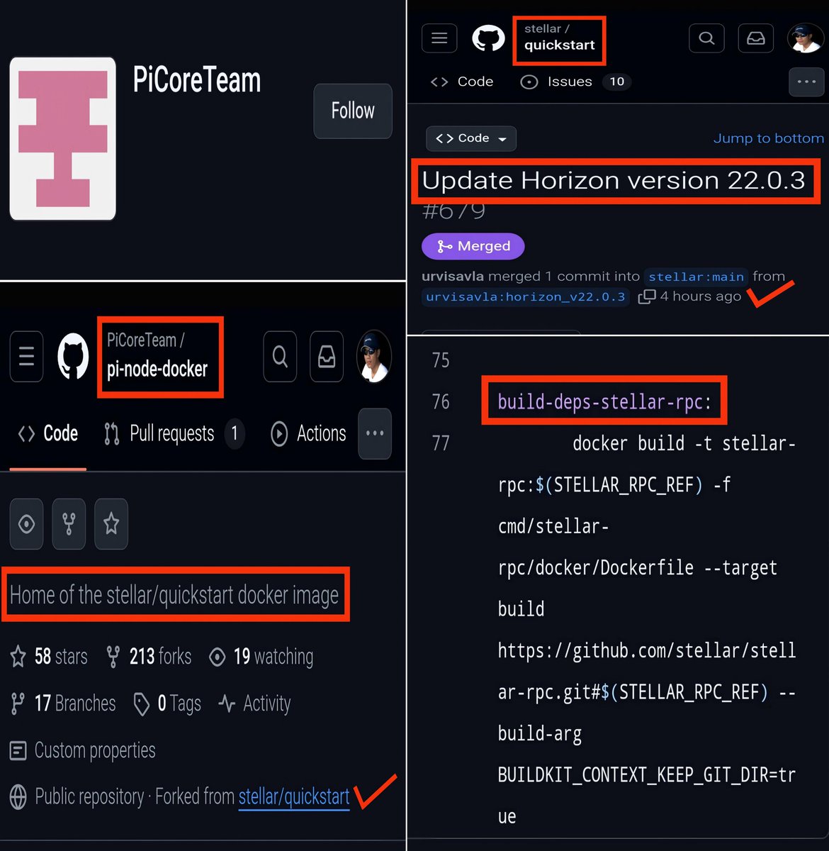 𝗦𝗺𝗮𝗿𝘁 𝗖𝗼𝗻𝘁𝗿𝗮𝗰𝘁𝘀 + 𝗱𝗔𝗽𝗽𝘀 = 𝗧𝗿𝗮𝗻𝘀𝗮𝗰𝘁𝗶𝗼𝗻𝘀 = 𝗚𝗖𝗩

A few hours ago,the Stellar Mainnet Environment (Horizon) was successfully upgraded to Version 22.0.3..Horizon is directly integrated into the <a href="/PiCoreTeam/">Pi Network</a> Nodes and Supernodes System.

Horizon Update: