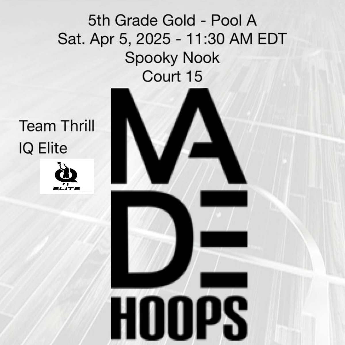 5th Grade team Made Hoops Schedule Revealed…

IQ5 Elite Youth Basketball Program #EmbraceTheGrind #EmbraceTheStage #DreamBig #LaFamilia