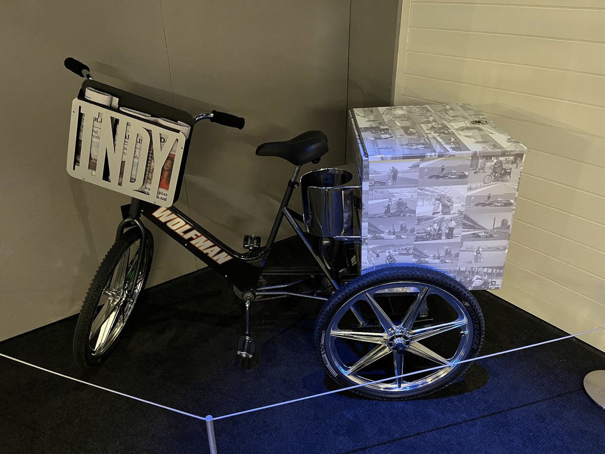 Rich Nye (@richnye13) on Twitter photo #IYKYK Parked in the corner of the Gasoline Alley exhibit at the renovated <a href="/IMSMuseum/">IMS Museum π</a> is a tricycle that belonged to the late βWolfmanβ Chuck Lynn, who sold newspapers at <a href="/IMS/">Indianapolis Motor Speedway</a> for decades. Puts a π on my face & warms my β€οΈ to see his ride a part of Speedway history. #IYKYK Parked in the corner of the Gasoline Alley exhibit at the renovated <a href="/IMSMuseum/">IMS Museum π</a> is a tricycle that belonged to the late βWolfmanβ Chuck Lynn, who sold newspapers at <a href="/IMS/">Indianapolis Motor Speedway</a> for decades. Puts a π on my face & warms my β€οΈ to see his ride a part of Speedway history.