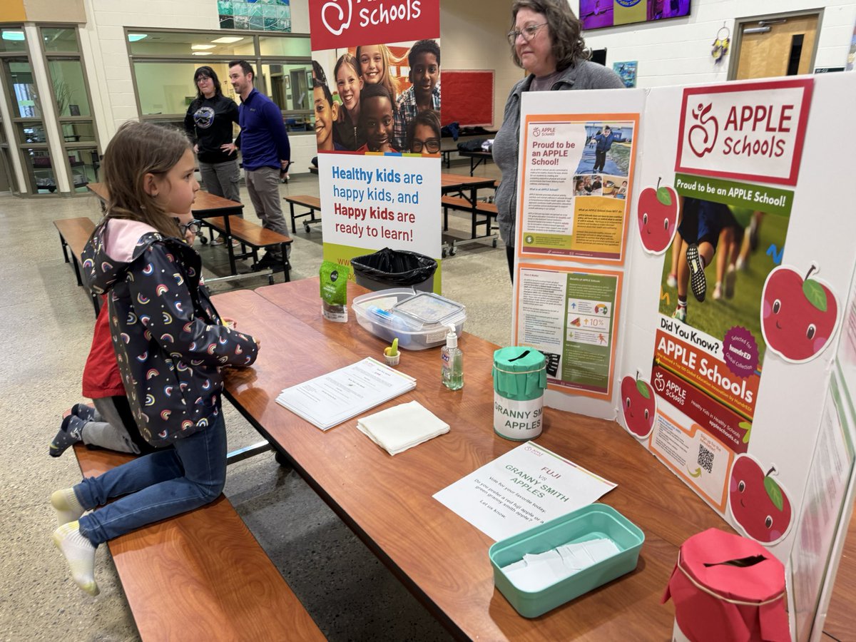 Thank you Karen from <a href="/APPLESchools/">APPLE Schools</a> joining our first night of parent teacher interviews for a taste test for families! <a href="/WGHillElem/">WG Hill Elementary</a> <a href="/FMPSD/">Fort McMurray Public School Division</a>