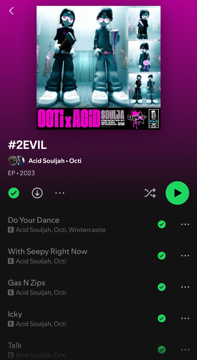 AcidArchive's tweet image. #2EVIL has been removed from Spotify.
