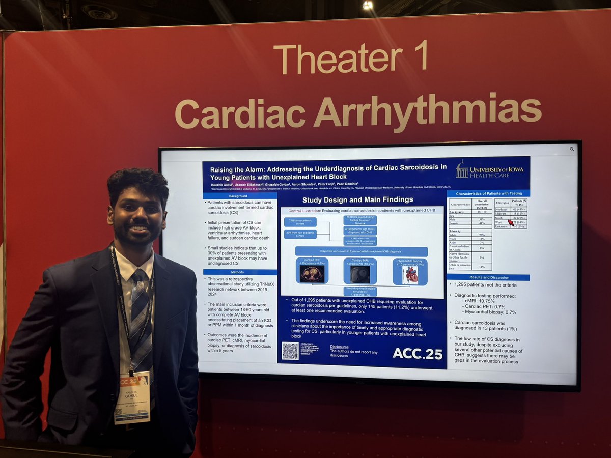 G_Goldar_MD (@g_goldar) on Twitter photo Congratulations to <a href="/kaushgokul/">Kaushik Gokul</a> on his fantastic presentations, shedding light on a crucial gap in sarcoidosis diagnosis! A rising star—excited to see what’s ahead for you! <a href="/ACCinTouch/">American College of Cardiology</a> <a href="/UIowaCVFellows/">Univ of Iowa Cardiovascular Fellowship Program</a> <a href="/drpaari/">Paari Dominic</a> Congratulations to <a href="/kaushgokul/">Kaushik Gokul</a> on his fantastic presentations, shedding light on a crucial gap in sarcoidosis diagnosis! A rising star—excited to see what’s ahead for you! <a href="/ACCinTouch/">American College of Cardiology</a> <a href="/UIowaCVFellows/">Univ of Iowa Cardiovascular Fellowship Program</a> <a href="/drpaari/">Paari Dominic</a>