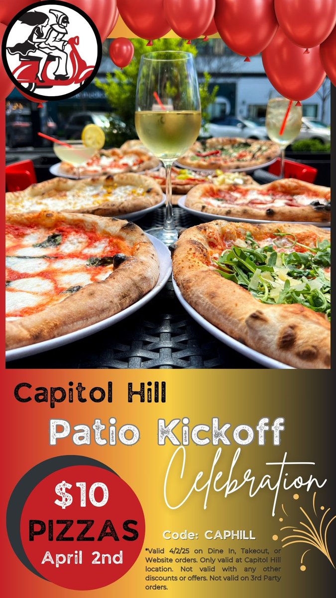News you can use: $10 pizzas all day tomorrow at the CapHill Pupatella with code “CAPHILL.”

Best Neapolitan pizza I’ve had outside of Italy and it’s not even close