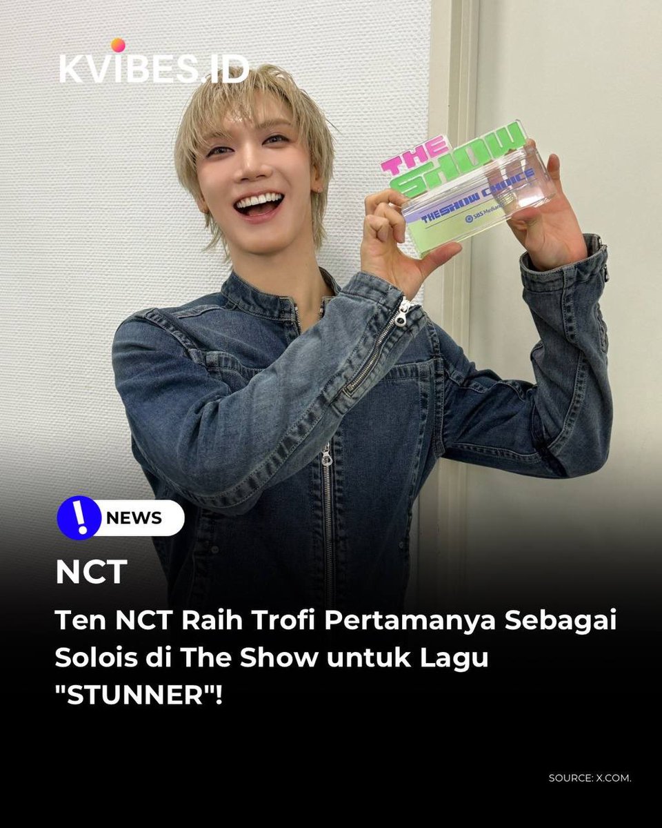 officialkvibes's tweet photo. Selamat kepada TEN karena berhasil meraih posisi pertama di The Show minggu ini dengan “STUNNER”, menandai kemenangan pertamanya di acara musik sebagai solois!🥳
#STUNNER1stWin #TEN1stWin
——
Sc. Kshow analysis
© KVIBES - Chan
#kvibes_nct #kvchan #kvibesnews https://t.co/GcMLb7V3kK