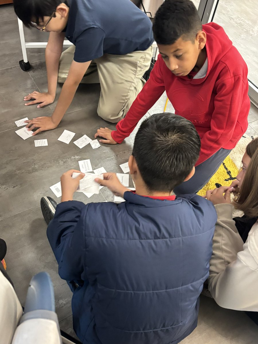 PPatterson_2017's tweet photo. Next @lead4ward strategy on deck for Day 3 of Rockin Review…Matching Double Trouble to review changes in matter. This allowed students to extend their thinking by thinking about a topic in multiple ways. We followed it up with some fun stations! #STAARready #funinfifth #allin https://t.co/dQoKbIfDa9