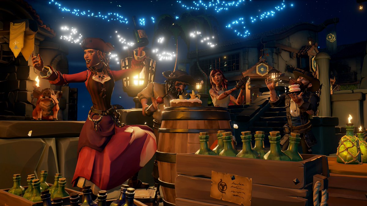 LuizDerickz's tweet photo. The Entire Crew Gathered for a Memorable Night✨
Theme: Celebratory Scenes

#SoTShot #SeaOfThieves @SeaOfThieves https://t.co/yeWxKrVWO5