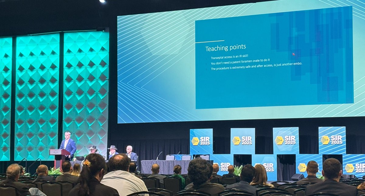 One of the highlights of #SIR25Nash, #ExtremeIR presentation from one of my senior partners, Dr. Camacho. 

TEE guidance and transeptal access for embolization. Part of the #IRad toolbox.