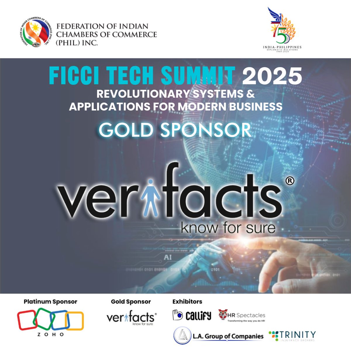 FicciPh's tweet image. 🌟𝐀 𝐖𝐚𝐫𝐦 𝐖𝐞𝐥𝐜𝐨𝐦𝐞 𝐭𝐨 𝐎𝐮𝐫 𝐆𝐨𝐥𝐝 𝐒𝐩𝐨𝐧𝐬𝐨𝐫: 𝐕𝐞𝐫𝐢𝐟𝐚𝐜𝐭𝐬 𝐈𝐧𝐜. 🌟

#FICCITechSummit2025 #FICCI #InnovationAndExcellence #TechForTomorrow